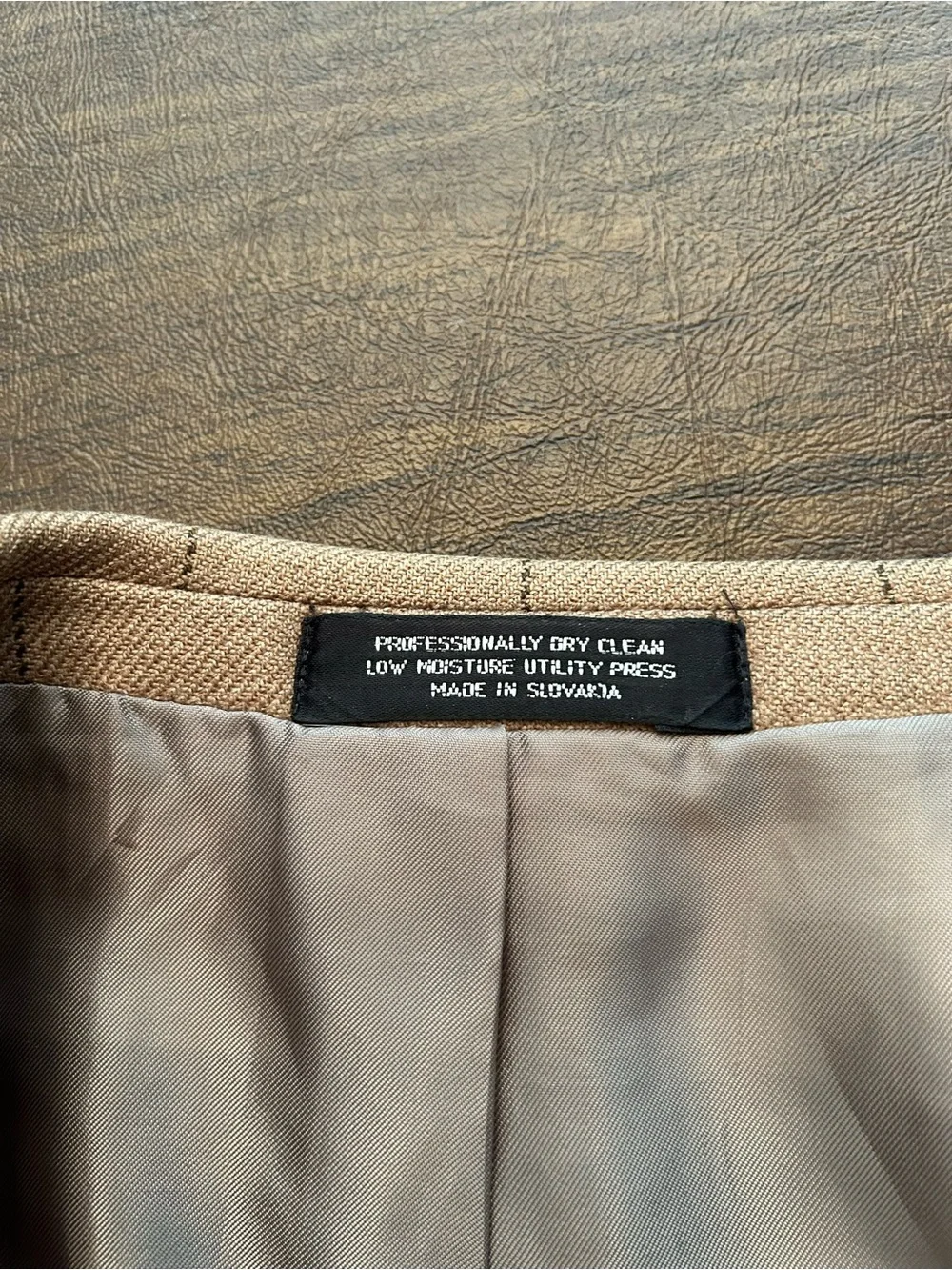 Paul Fredrick Men's Tan Windowpane LambWool Blazer